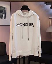 Bagsaaa Moncler Embroidered Logo Hoodie White - 1