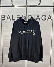 Bagsaaa Moncler Embroidered Logo Hoodie Black - 1