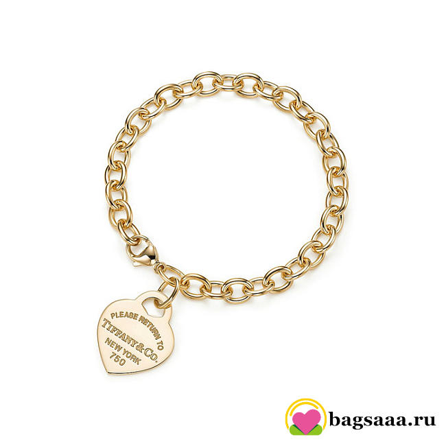 Bagsaaa Tiffany&Co Heart Tag Bracelet Gold - 1