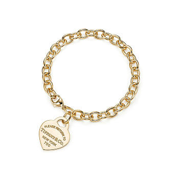 Bagsaaa Tiffany&Co Heart Tag Bracelet Gold