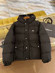 Bagsaaa D&G Nylon Down Jacket With Hood And Branded Tag Black - 1