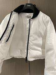 Bagsaaa DiorAlps Cropped Bomber Jacket White Padded Technical Taffeta with Black Miss Dior Graffiti Motif - 4