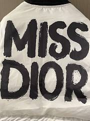 Bagsaaa DiorAlps Cropped Bomber Jacket White Padded Technical Taffeta with Black Miss Dior Graffiti Motif - 3