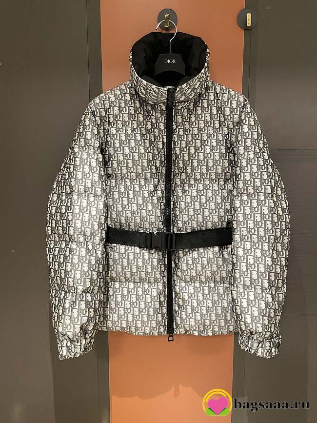 Bagsaaa DiorAlps Belted Puffer Jacket Gray Dior Oblique Quilted Technical Taffeta - 1