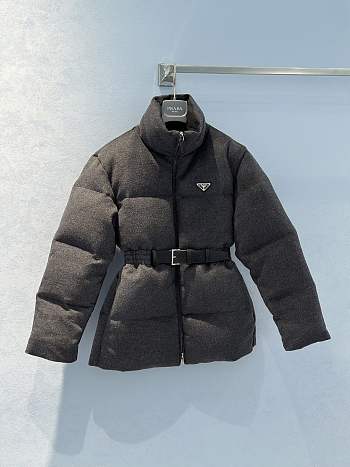 Bagsaaa Prada Flannel down jacket Slate Gray