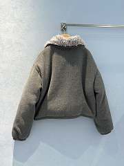 Bagsaaa Miumiu Fleece Down Jacket Grey - 3