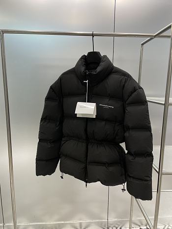 Bagsaaa Alexander Wang cropped puffer coat with reflective logo black