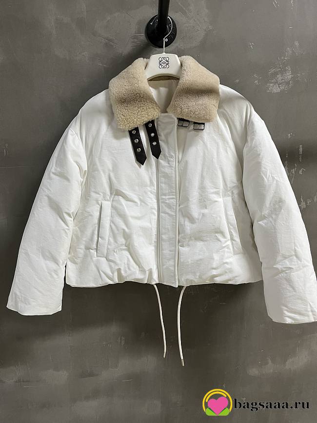 Bagsaaa Loewe Puffer jacket in technical cotton blend ivory - 1