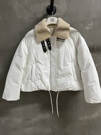 Bagsaaa Loewe Puffer jacket in technical cotton blend ivory