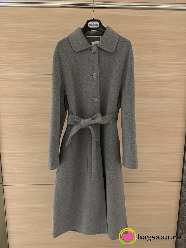 Bagsaaa Hermes Cashmere wrap coat gray - 1