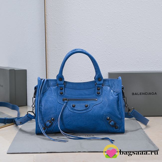 Bagsaaa Balenciaga Le City Small Bag in blue - 30x20x11cm - 1