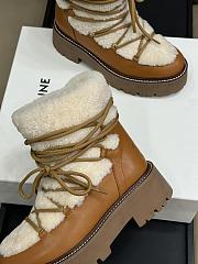 Bagsaaa Celine Bulky Lace-Up Boot In Shearling And Calfskin - 4