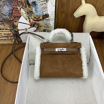 Bagsaaa Hermès Kelly Mini Teddy Plush Shearling - 19cm