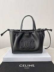 Bagsaaa Celine Small Cabas Drawstring Cuir Triomphe In Grained Calfskin Black - 22.5 x 18 x 13 CM - 1