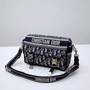 Bagsaaa Small Diorcamp Bag Blue Dior Oblique Embroidery - 23 x 15 x 8 cm - 3