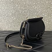 Bagsaaa Valentino Vsling Shoulder Bag In Grainy Calfskin Black - 22x15x5 cm - 2