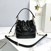 Bagsaaa Small Dior Jolie Bucket Bag Black Macrocannage - 17×16×9cm - 4