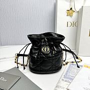 Bagsaaa Dior Miss Caro Mini Bucket Bag with Drawstring Black Macrocannage Lambskin - 16 x 18.5 x 13 cm - 1