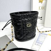 Bagsaaa Dior Miss Caro Mini Bucket Bag with Drawstring Black Macrocannage Lambskin - 16 x 18.5 x 13 cm - 3