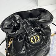 Bagsaaa Dior Miss Caro Mini Bucket Bag with Drawstring Black Macrocannage Lambskin - 16 x 18.5 x 13 cm - 2