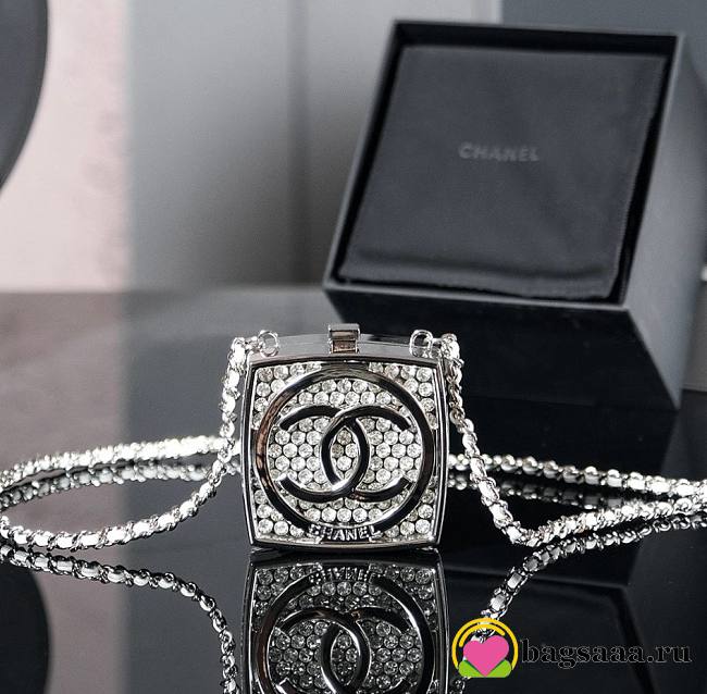 Bagsaaa Chanel Long Necklace Silver ABE842 - 6.5x7.2x2.4 cm - 1