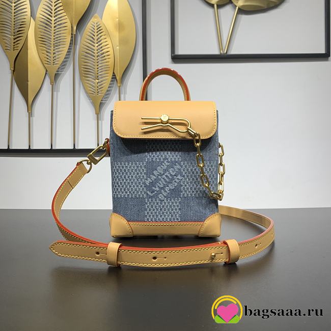 Bagsaaa Louis Vuitton N40751 Nano Steamer Blue Denim - 15 x 18 x 7 cm - 1