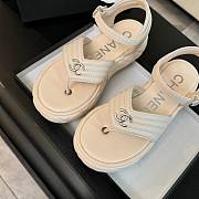 Bagsaaa Chanel Sandals Light Gray Lambskin G46108 - 1