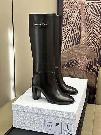 Bagsaaa Dior D-Town Heeled Boot Black Supple Calfskin