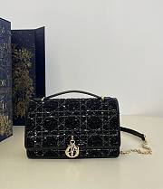 Bagsaaa My Dior Top Handle Bag Black Cannage Tweed - 24cm - 1