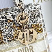 Bagsaaa Dior Medium Lady D-Lite Bag Latte Embroidery with Gold-Tone Dior Around the World Motif - 24 x 21 x 12 cm - 2