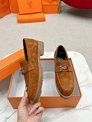 Bagsaaa Hermes Faubourg loafer brown suede - 4