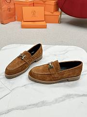 Bagsaaa Hermes Faubourg loafer brown suede - 3