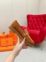 Bagsaaa Hermes Faubourg loafer brown suede - 2