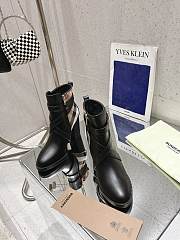 Bagsaaa Burberry Check and Leather Heel Boots - 3