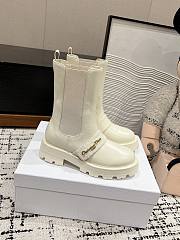 Bagsaaa Dior D-Quest Ankle Boot White Calfskin Decorative strap - 1