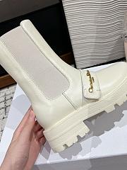 Bagsaaa Dior D-Quest Ankle Boot White Calfskin Decorative strap - 4