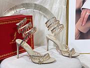 Bagsaaa Rene Caovilla Cleo crystal-embellished Heels Beige - 3