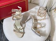 Bagsaaa Rene Caovilla Cleo crystal-embellished Heels Beige - 4