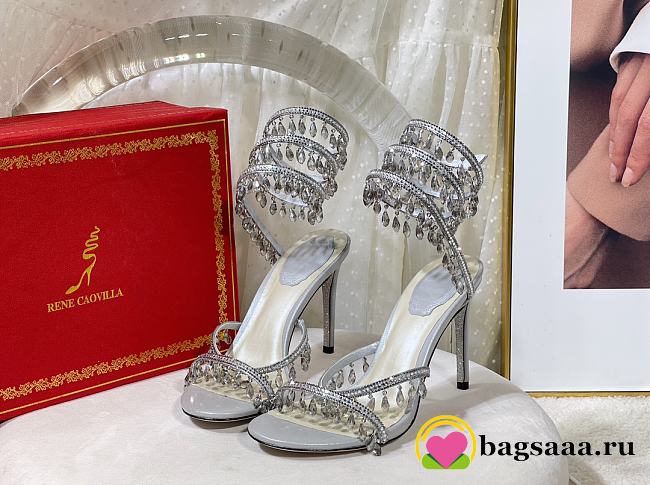 Bagsaaa Rene Caovilla Cleo crystal-embellished Heels Silver - 1