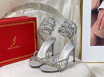 Bagsaaa Rene Caovilla Cleo crystal-embellished Heels Silver