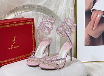 Bagsaaa Rene Caovilla Cleo crystal-embellished Heels Pink