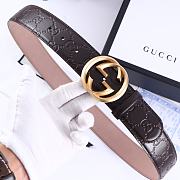 Bagsaaa Gucci Brown Belt & Gold 4cm - 1