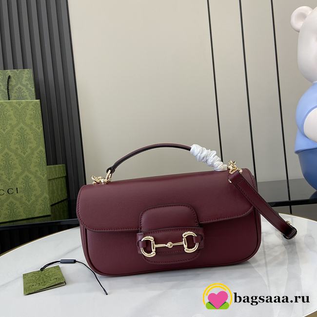 Bagsaaa Gucci Horsebit 1955 small top handle bag 815206 Red - 22cm - 1