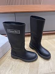 Bagsaaa Dior D-Scots Boot Black Rubber-Effect Calfskin - 1