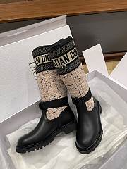 Bagsaaa Dior D-Major Boot Beige and Black Cannage Tweed and Black Calfskin - 2