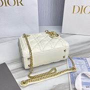 Bagsaaa Mini Lady Dior Bag Latte Cannage Lambskin - 17 x 15 x 7 cm - 4