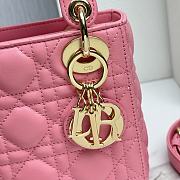 Bagsaaa Mini Lady Dior Bag Pink Cannage Lambskin - 17 x 15 x 7 cm - 4