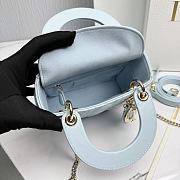 Bagsaaa Mini Lady Dior Bag Light Blue Cannage Lambskin - 17 x 15 x 7 cm - 4