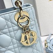 Bagsaaa Mini Lady Dior Bag Light Blue Cannage Lambskin - 17 x 15 x 7 cm - 2