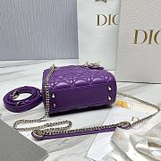 Bagsaaa Mini Lady Dior Bag Purple Cannage Lambskin - 17 x 15 x 7 cm - 2